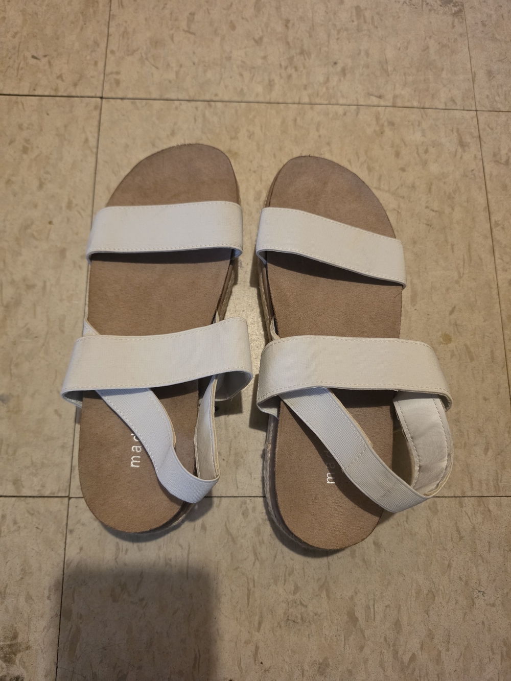 Madden Girl White Dual-Strap Slide Sandals